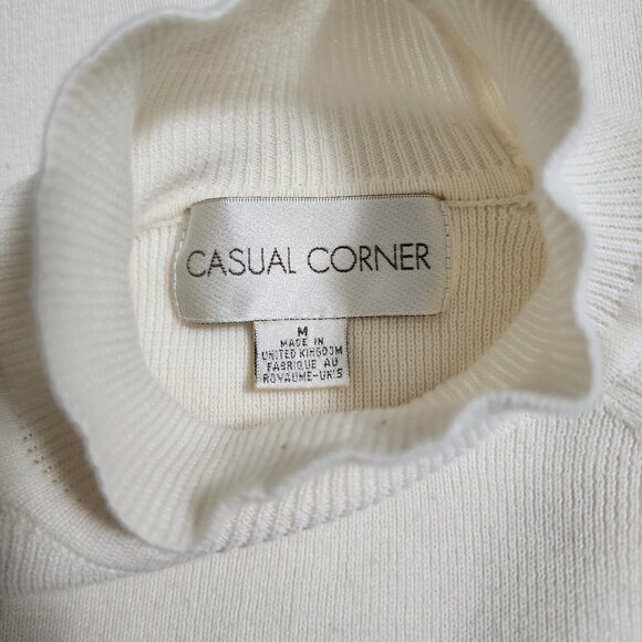 Casual Corner Womens 100% Cotton Mock Turtleneck Long Sleeve Top Size M - Picture 3 of 7